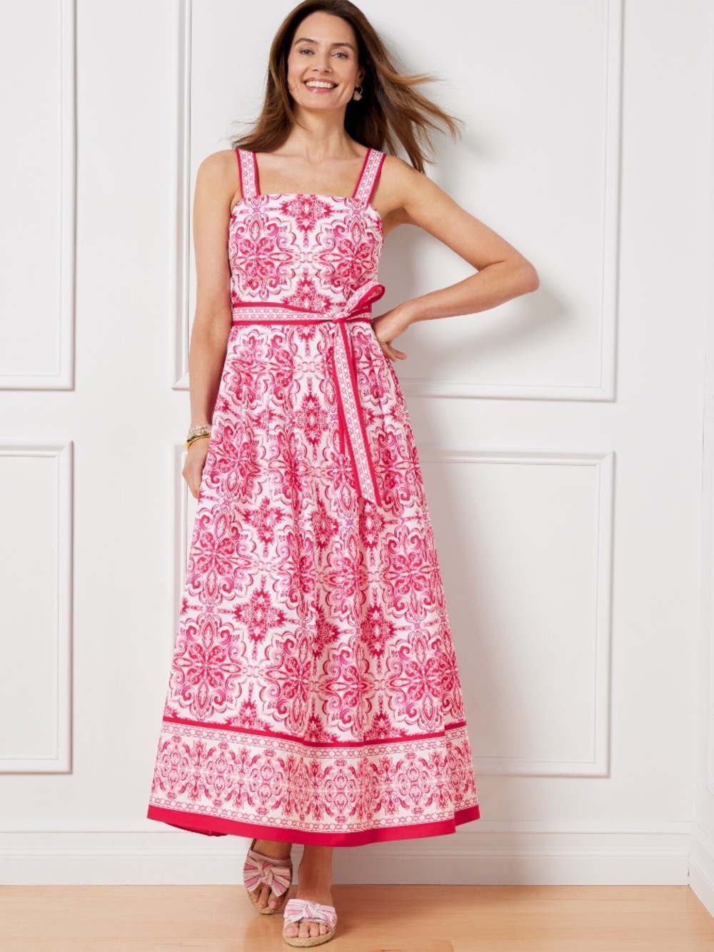Talbots Summer Maxi Sundress - Red/White - 6